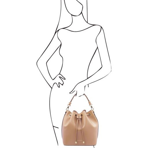 TL VITTORIA LEATHER BUCKET BAG - Buona Fortuna Boutique