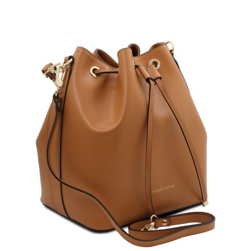 TL VITTORIA LEATHER BUCKET BAG - Buona Fortuna Boutique