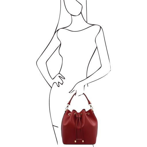 TL VITTORIA LEATHER BUCKET BAG - Buona Fortuna Boutique