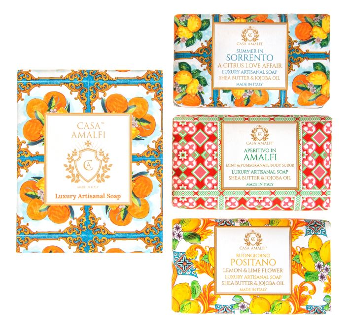 CASA AMALFI MAIOLICA 3-SOAP SET: SORRENTO - Buona Fortuna Boutique