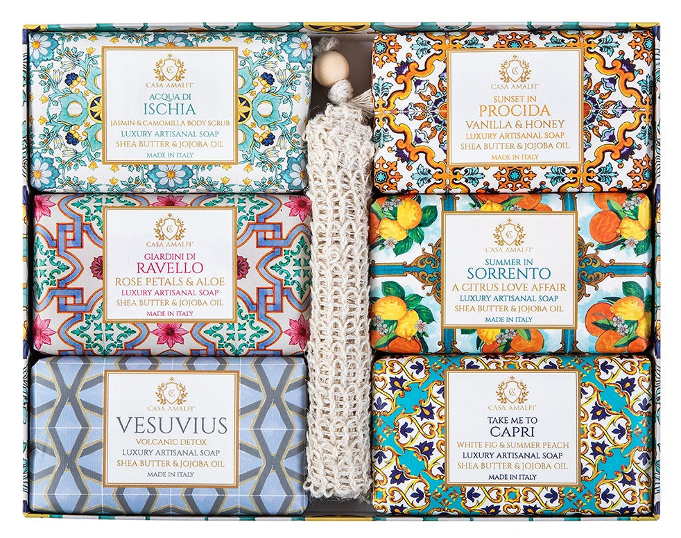 CASA AMALFI CAMPAGNA ACQUA GIFT SET 6-SOAPS - Buona Fortuna Boutique