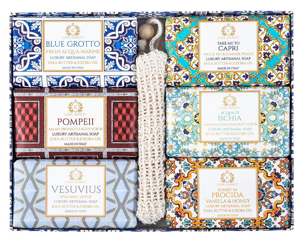 CASA AMALFI CAMPAGNA BLUE GIFT SET 6-SOAPS - Buona Fortuna Boutique