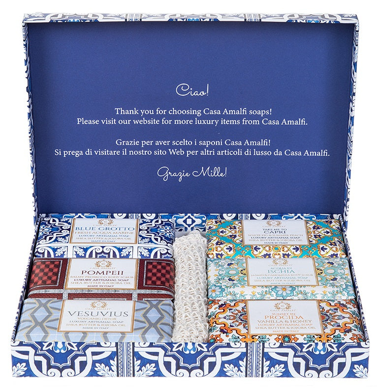 CASA AMALFI CAMPAGNA BLUE GIFT SET 6-SOAPS - Buona Fortuna Boutique