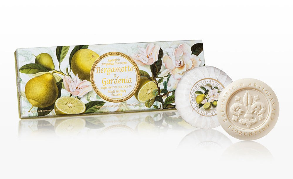 SAPONIFICIO ARTIGIANALE FIORENTINO SOAP SET BERGAMOT & GARDENIA - Buona Fortuna Boutique