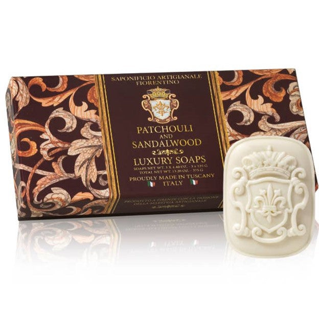 SAPONIFICIO ARTIGIANALE FIORENTINO BAR SOAP SET PATCHOULI & SANDALWOOD - Buona Fortuna Boutique