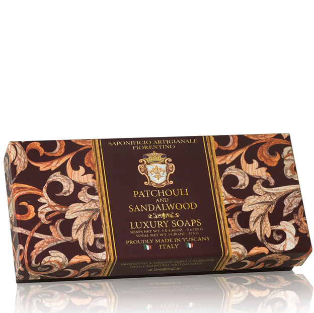 SAPONIFICIO ARTIGIANALE FIORENTINO BAR SOAP SET PATCHOULI & SANDALWOOD - Buona Fortuna Boutique