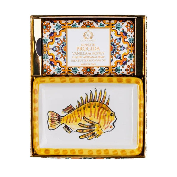 CASA AMALFI SUNSET IN PROCIDA MAIOLICA GIFT BOX - Buona Fortuna Boutique