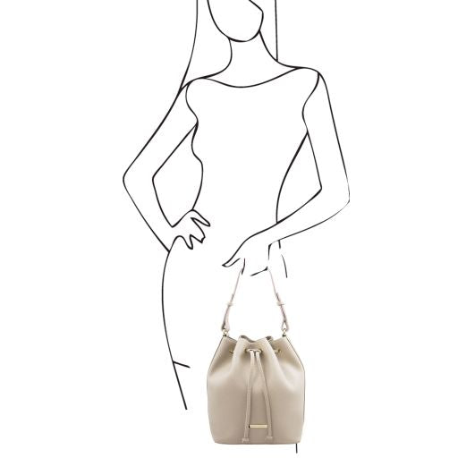 TL BAG Leather Bucket bag