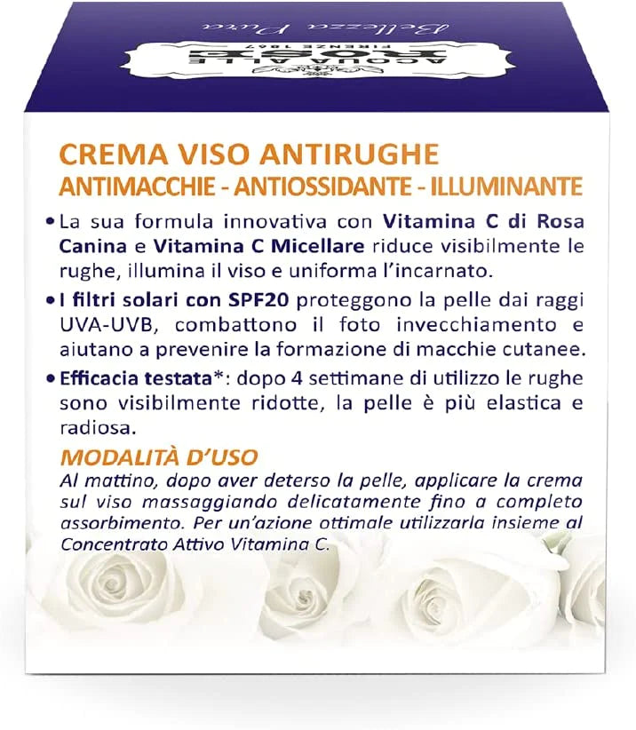 MANETTI & ROBERTS ROSE WATER ILLUMINANTE ANTI WRINKLE FACE CREAM WITH SPF 20 - Buona Fortuna Boutique