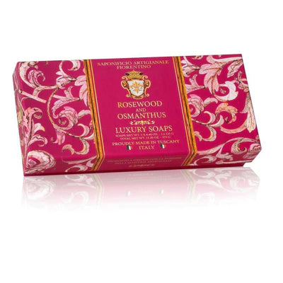 SAPONIFICIO ARTIGIANALE FIORENTINO BAR SOAP SET ROSEWOOD & OSMANTHUS - Buona Fortuna Boutique