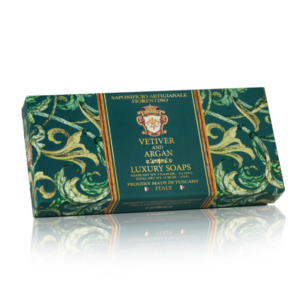 SAPONIFICIO ARTIGIANALE FIORENTINO BAR SOAP SET VETIVER & ARGAN - Buona Fortuna Boutique