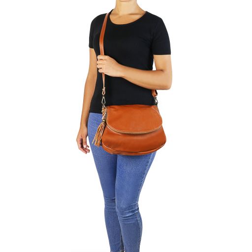 TL BAG SOFT LEATHER SHOULDER BAG WITH TASSEL DETAIL - Buona Fortuna Boutique