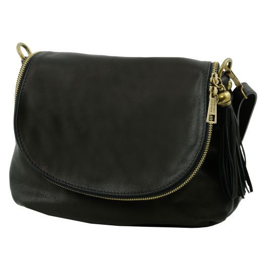 TL BAG SOFT LEATHER SHOULDER BAG WITH TASSEL DETAIL - Buona Fortuna Boutique