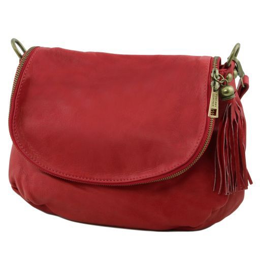 TL BAG SOFT LEATHER SHOULDER BAG WITH TASSEL DETAIL - Buona Fortuna Boutique