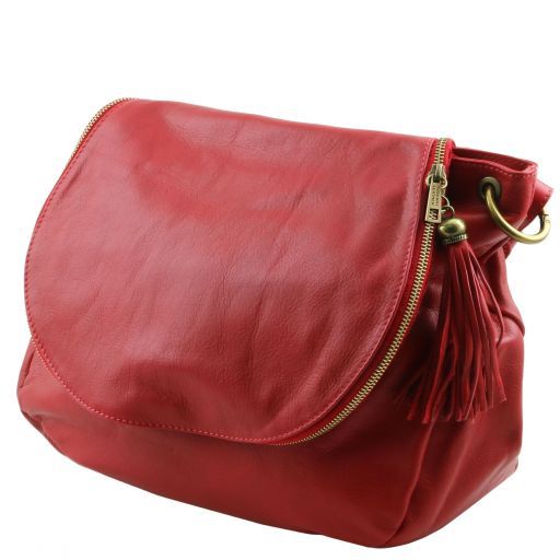 TL BAG SOFT LEATHER SHOULDER BAG WITH TASSEL DETAIL - Buona Fortuna Boutique