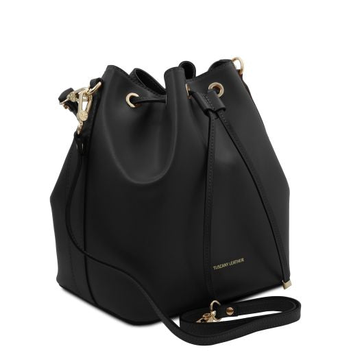 TL   VITTORIA LEATHER BUCKET BAG - Buona Fortuna Boutique