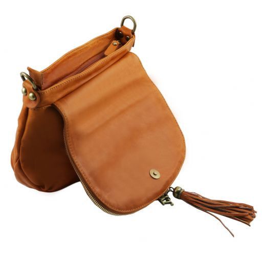 TL BAG SOFT LEATHER SHOULDER BAG WITH TASSEL DETAIL - Buona Fortuna Boutique