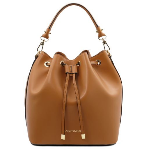 TL   VITTORIA LEATHER BUCKET BAG - Buona Fortuna Boutique